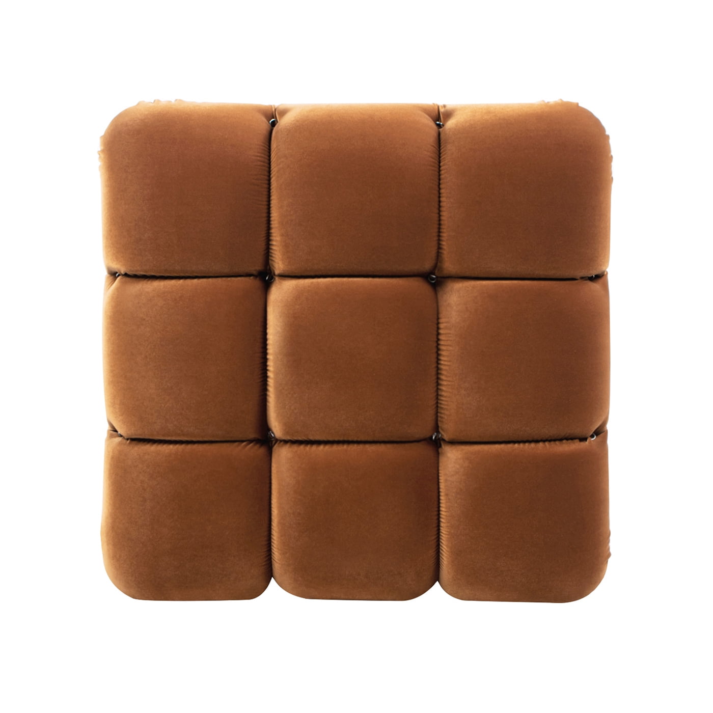 Marcel 36" Bubble Modular Modern Cocktail Ottoman with Orange Performance Velvet