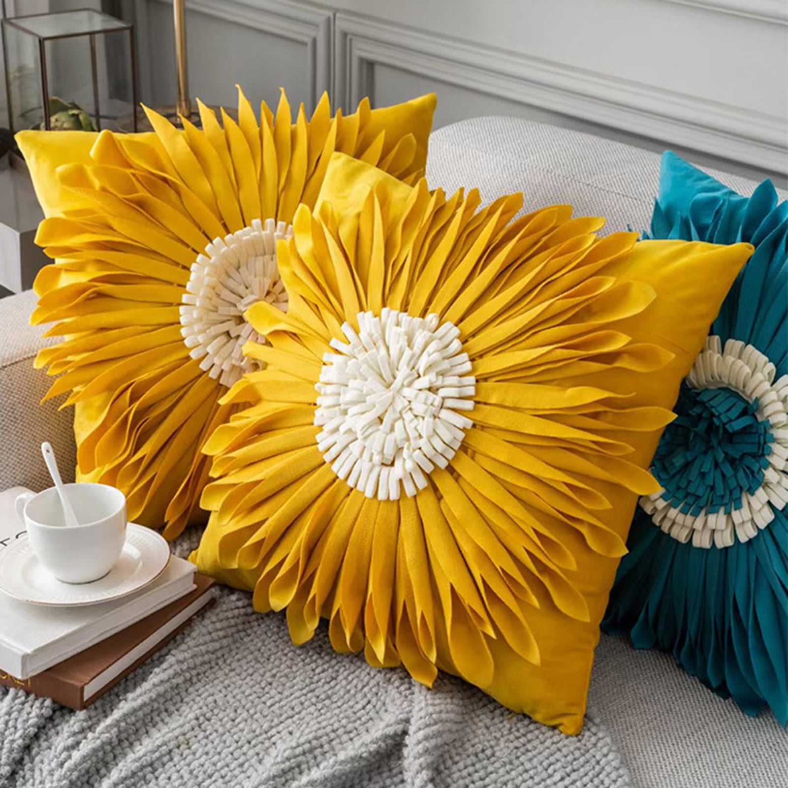 jiaroswwei Pillow Cover Nicelooking Beautiful Cute Chrysanthemum Shape