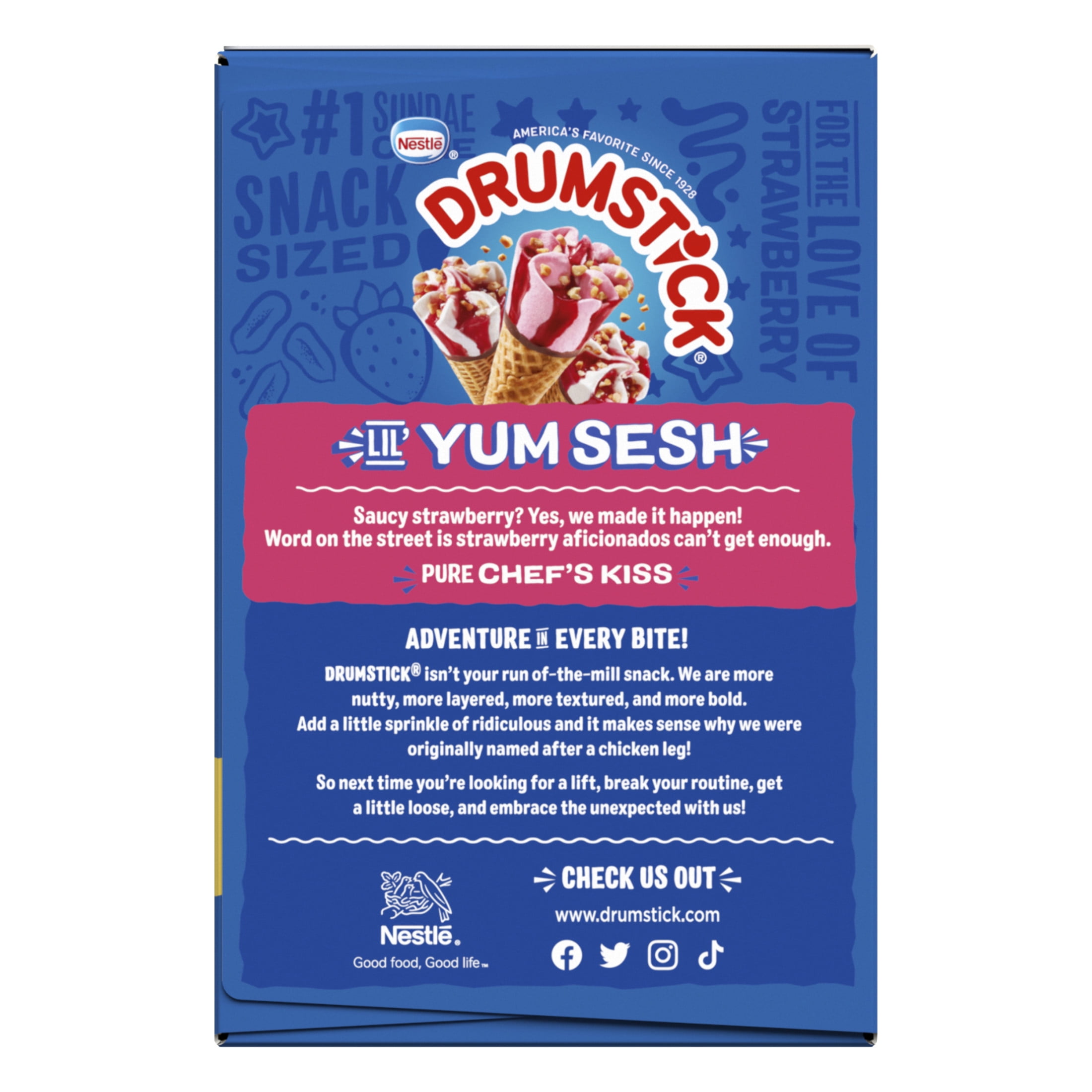 Drumstick Lil' Drums Vanilla or Strawberry Sundae Cones Variety Pack, Kosher, 12 Count
