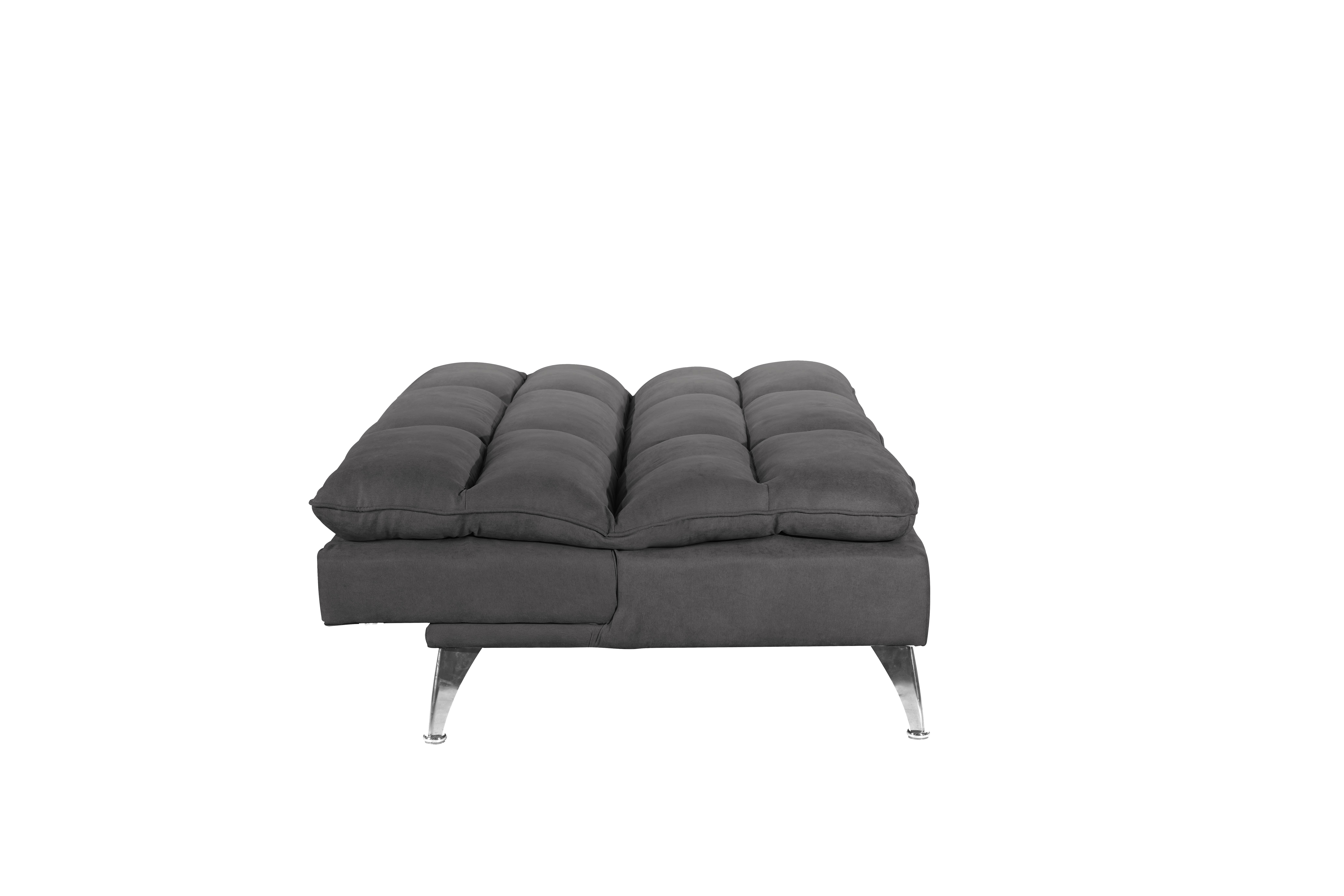 Sealy Santa Cruz Futon Sofa Convertible in Gray with Chrome Metal Legs