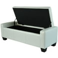 thumbnail image 4 of HomCom 51" Faux Leather Unique Tufted Storage Bench Ottoman - Cream White, 4 of 10