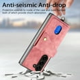 thumbnail image 2 of for Samsung Galaxy Z Fold 6 PU Leather Back + TPU Frame Case, Card Slot Magnetic Snap with Removable Wrist Strap Support Magnetic Car Mount Kickstand Cover for Samsung Galaxy Z Fold 6, Pink, 2 of 6