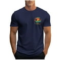 thumbnail image 3 of VBTAPA 2025 Summer Fashion T-shirts for Men Palm Tree Print Short Sleeve Crewneck Tees Slim Fit Casual Workout Tee Tops Dark Blue XL, 3 of 6