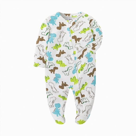 enyan Baby Outfits Boy Girl Footie Pajamas Baby Zip Front Footed Sleep N Play Sleepwear Nightwear Pjs for Newborn Boys Girls(White,0-3 Months)