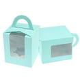 thumbnail image 2 of 50 PCS blue Cake Boxes for Layer Tall Cake Carrier with Window Large Tierd Cake Take Out Transport Containers with Handle, 2 of 5