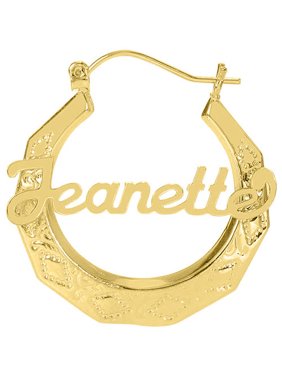 10kt Yellow Gold Gypsy Name Earrings