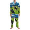 thumbnail image 3 of Fotbe Grazing Cows Mountain View Pijama de Hombre con Estampado de Manga Larga, Conjunto de 2 Piezas, Ropa de Dormir Suave y Cómoda con Bolsillos-XX-Large, 3 of 7