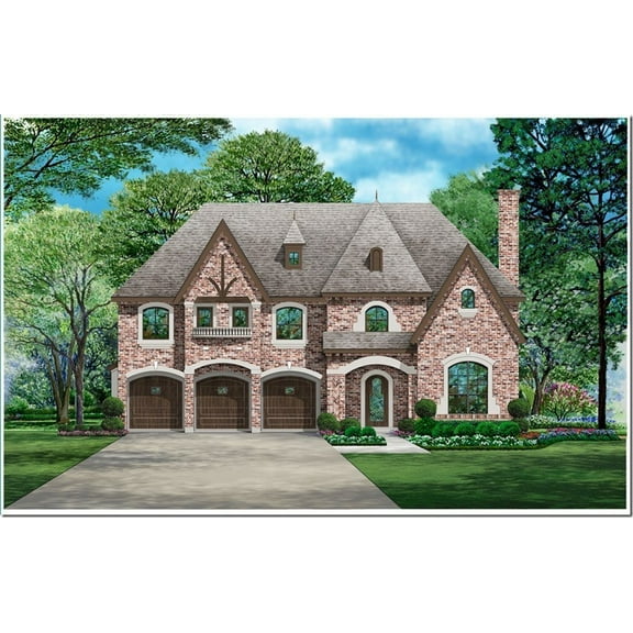 015-826: Luxury Traditional 5 Bed, 5 Bath Luxury Home Plan, 5104 Sq Ft: Full Blueprints with License to Build by Home Plan Marketplace - Lesuto