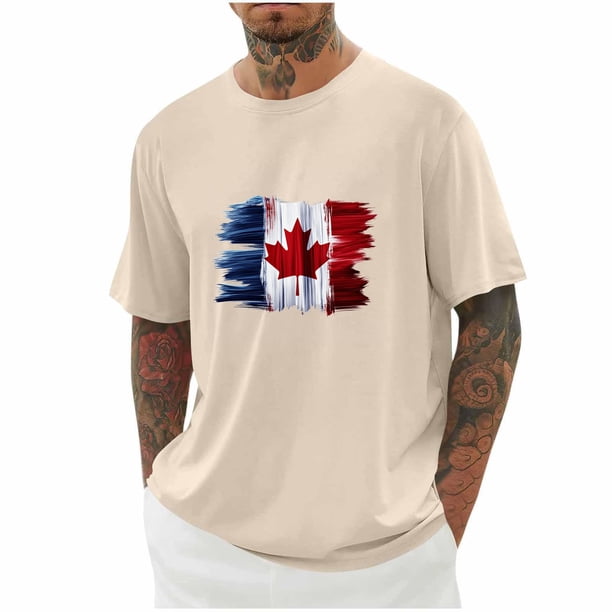 Camisetas de Manga Larga para Hombre Algodón Impresión Cuello Redondo Blusas de Moda Casual