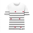 thumbnail image 4 of Camisetas Casuales de Manga Corta con Cuello de Tripulación Impresa de San Valentín Tee Gráfica Ligera Top 95% Poliéster 5% Elastano para el Uso Diario, Camiseta de Moda Cómoda, 4 of 8