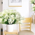 thumbnail image 3 of Viworld 4Bundles Artificial Daffodils Flowers Outdoor UV Resistant Fake Silk Flowers Faux Plastic Greenery Shrubs Garden Porch Window Box Decoration (White), 3 of 9
