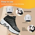 thumbnail image 3 of Roller Skate Shoes for Boys, Rollerskates and Sneakers 2-in-1 for Indoor Outdoor,Shoe with Retractable Wheels - Birthday Christmas, 3 of 7