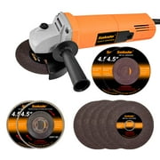 SOLUDE Angle Grinder,4-1/2-inch Power Grinder Tool with 4 Grinding Wheels,5 Cutting Wheels and 2-Position Handle,Portable Hand Grinder for Metal,Wood,Tile Cutting and Grinding