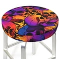 thumbnail image 6 of Goofa Skull Printed Stool Covers Round, Waterproof Round Bar Stool Covers Anti-Slip Round Bar Stool Seat Cover with Elastic Bands Durable -14 inch, 6 of 7
