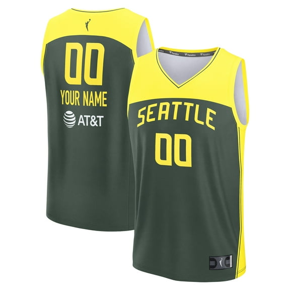 Unisex Fanatics  Green Seattle Storm Explorer Edition Fast Break Replica Custom Jersey