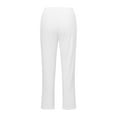 thumbnail image 5 of GAQLIVE Women High Waisted Solid Straight Pants Waist And Long Women Casual Elastic Drawstring Pants With Pockets White L, 5 of 7