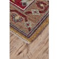 thumbnail image 3 of HomeRoots 511606 8 x 10 ft. Wool Floral Hand Knotted Distressed Stain Resistant Rectangle Area Rug with Fringe, Red, Blue & Brown, 3 of 5