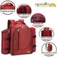 thumbnail image 6 of 4 Person Red Picnic Backpack with Cooler Compartment Includes Tableware & Fleece Blanket 45"x53"(red), 6 of 9