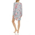 thumbnail image 2 of Flora by Flora Nikrooz Women's Printed Knit Long Sleeve Nightshirt trimmed with lace, 2 of 2