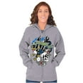 thumbnail image 3 of Live Fast Eagle Skull Dice Tattoo Unisex Fleece Graphic Zip Up Hoodie Brisco Brands 2X, 3 of 5