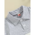 thumbnail image 6 of Bslissey Baby Boys Shorts Jumpsuit Short Sleeve Lapel Collar Contrast Color One Piece Romper Newborn Infant Summer Casual Daily Outfit 3M 6M 12M 18M, 6 of 8