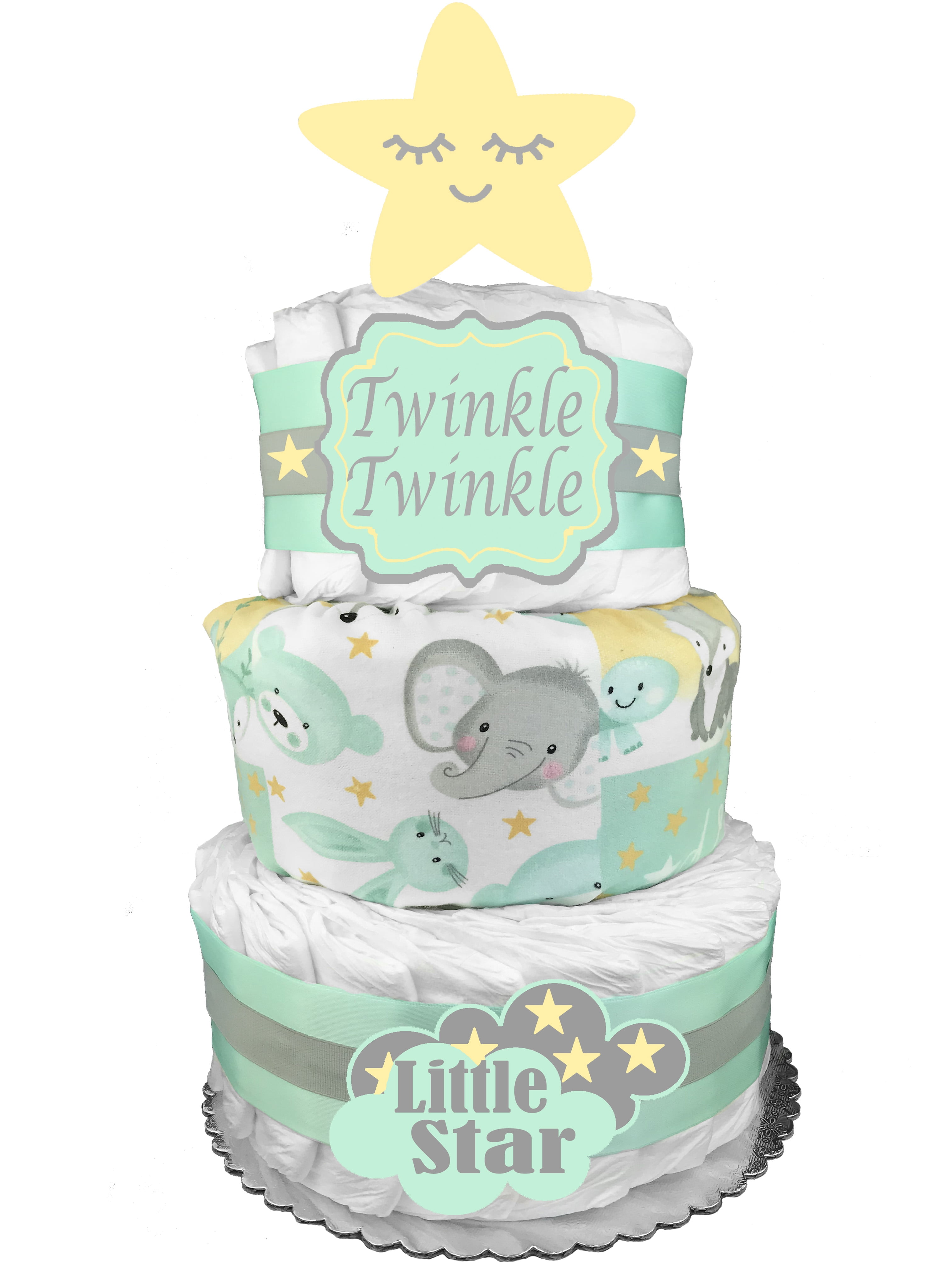 3 Tier Diaper Cake BLUE WALT DISNEY MICKEY MOUSE Baby Shower Centerpiece Boy 