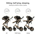 thumbnail image 6 of 2 in 1 Baby Stroller Portable Infant Stroller with Storage Bag,Cup Holder, for Newborn/Child/Toddler,Unisex,BLACK&GOLD, 6 of 20