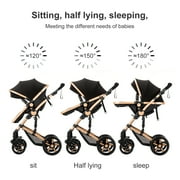 Baby Stroller Reversible Baby Pushchair with Cup Holder,Storage Bag,Foldable Baby Carriage for Newborns to Toddlers,Unisex