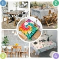 thumbnail image 4 of Colorful Rainbow Tie Dye Spiral Pattern Square Tablecloth,Waterproof Square Table Cover,Wipeable Spillproof Washable Table Cover for Home Kitchen Party Decor 42"X42"(107x107cm), 4 of 6