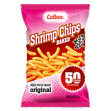 Calbee Shrimp Chips Baked Wheat Puffed Original Flavor 4oz, PACK OF 1