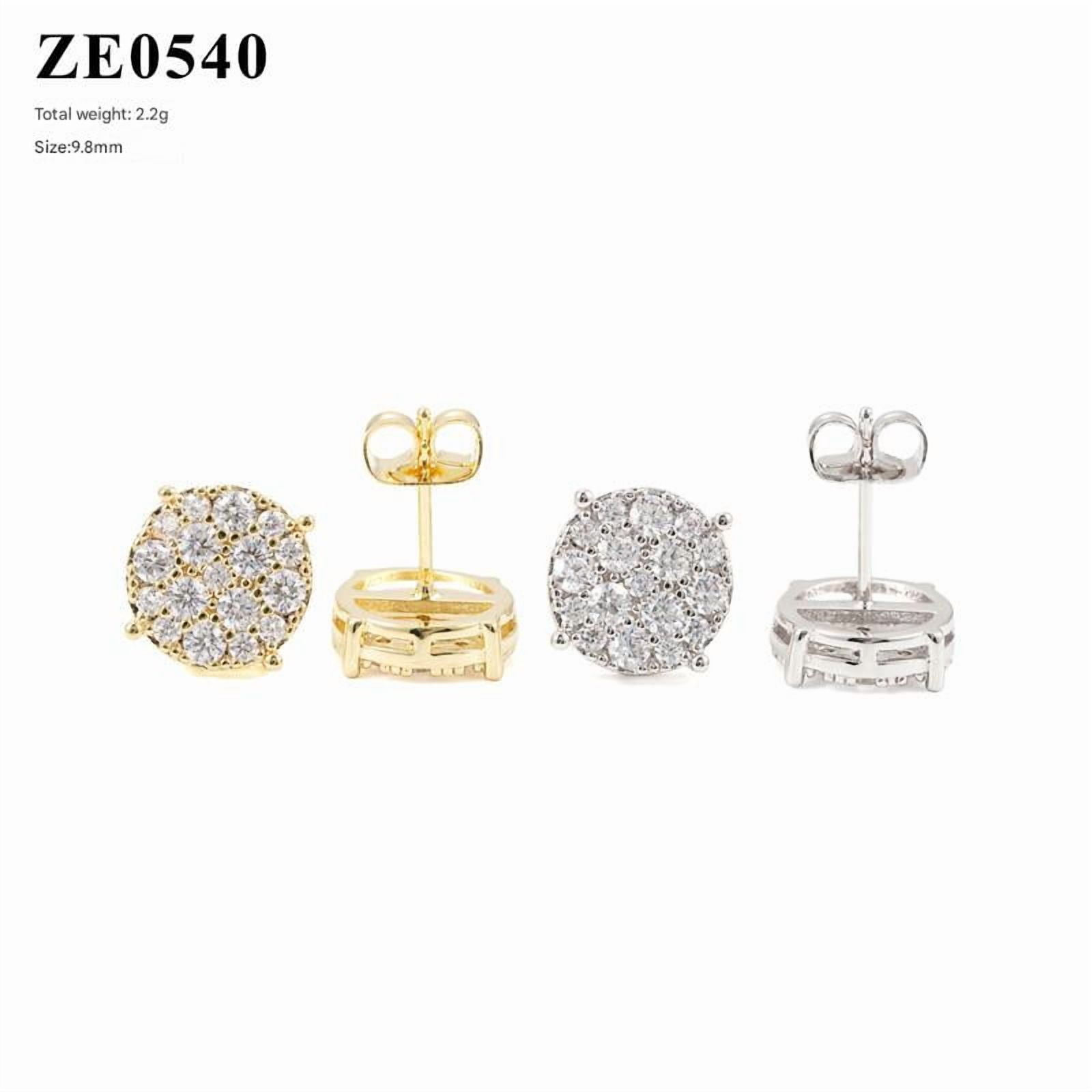 S925 sterling silver round full-set moissanite earrings classic earrings for men and women