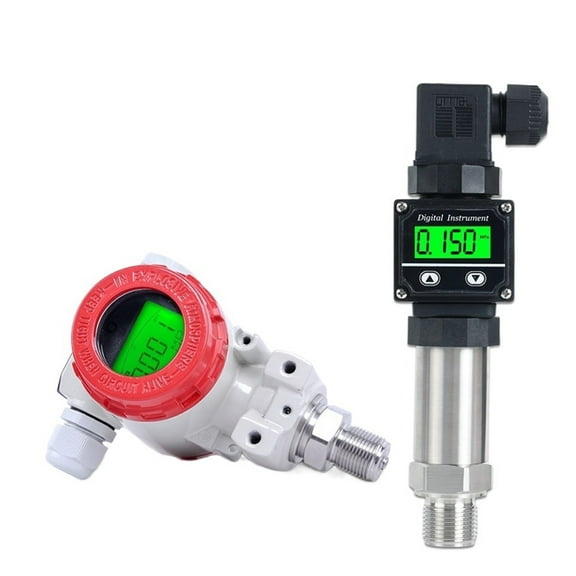 Digital Pressure Transmitter Water Oil Hydraulic Pressure Gauge Negative Pressure Strap Display 4-20mA Remote Pressure Sensor