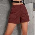 thumbnail image 5 of aidice Cargo Shorts for Women Summer Elastic Waisted Ruched Button Loose Outdoor Hiking Workout Shorts, 5 of 5