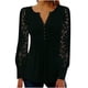 thumbnail image 2 of Puntoco Camisa De Solapa De Manga Larga De Encaje De Temperamento Con Cuello En V De Color Sólido De Verano Para Mujer Liquidación Puntoco Puntoco-1155, 2 of 8