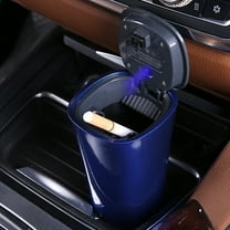CxhicLuv Car Solar Ashtray, Auto LED Light Ashtray, Universal Cup Holder Design, Car Interior Accessories, Smoke & Trash Storage for Smokers, Drivers, Blue