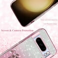 thumbnail image 5 of for Google Pixel 8 Pro Case Clear Glitter Sparkle Aesthetic Google Pixel 8 Pro Phone Case Silicone Soft Flower Shockproof Anti-Scratch Cover Purple Slim (Pink), 5 of 14