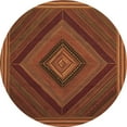 thumbnail image 1 of Ahgly Company Indoor Round Abstract Brown Contemporary Area Rugs, 6' Round, 1 of 4