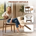 thumbnail image 6 of EOP Mid-Century Wooden Dining Chairs Set of 2, Farmhouse Upholstered Kitchen Dining Chairs with Curved Back, Modern Fabric Side Dining Chair for Dining Room, Restaurant, Beige, 6 of 11