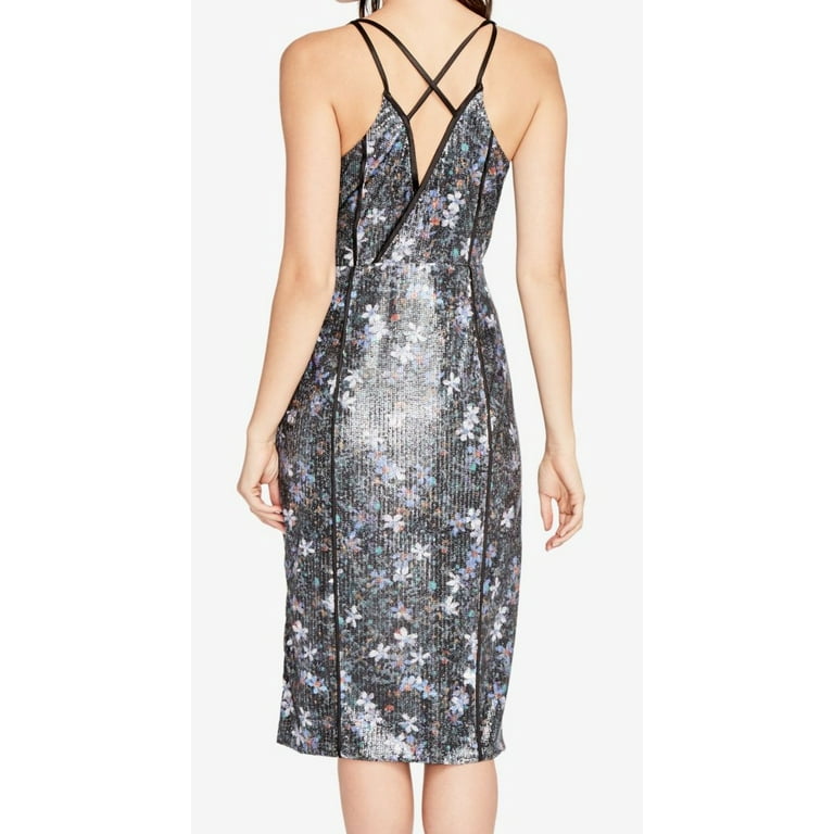 Rachel Roy Womens Midi Fit Flare Dress, Black,