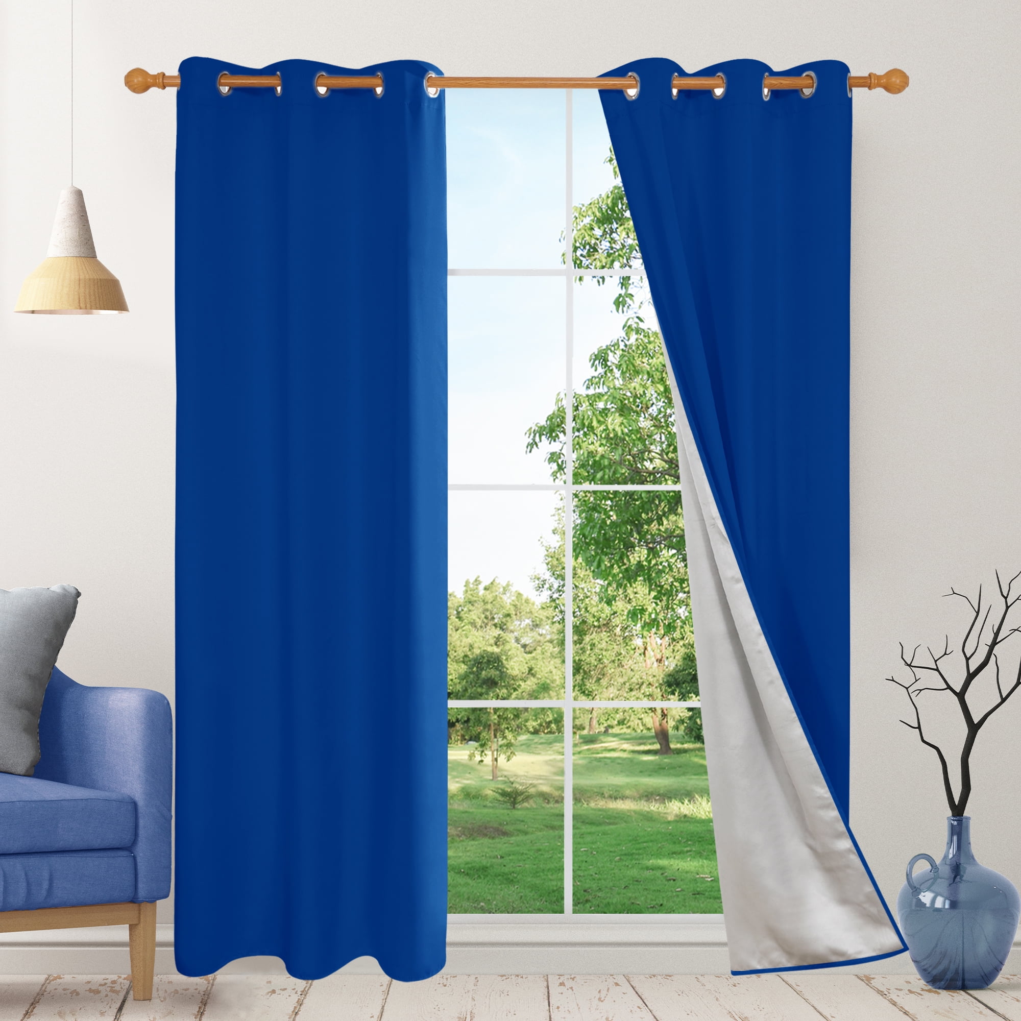 Deconovo Decorative Blackout Curtains with Silver Backing Room