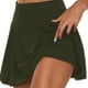 thumbnail image 2 of Falda con pantalones cortos para mujer, pantalones cortos falsos de 2 piezas, falda de entrenamiento de cintura alta para verano, 2 of 5