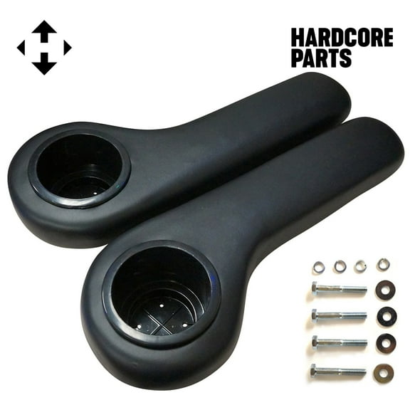 Golf Cart Rear Seat Black Armrest Cup Holder - Fits EZGO, Club Car, Yamaha, & more