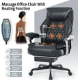 thumbnail image 3 of Massage Office Chair with Heat & Footrest, Ergonomic Reclining Executive Desk Chairs with 6-Point Vibration, PU Leather Computer Chair for Home Office or Gaming, 3 of 7