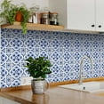 thumbnail image 2 of Mi Alma Vinyl Backsplash Decor - Blue White Abstract Peel & Stick Tiles 6x6, 2 of 10