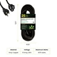 thumbnail image 3 of GoGreen Power GG-13825BK - 14/3 25 ft' SJTW Outdoor Extension Cord - Black, 3 of 6