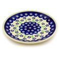 thumbnail image 1 of Polish Pottery 7½-inch Dessert Plate (Bright Peacock Daisy Theme) Hand Painted in Boleslawiec, Poland + Certificate of Authenticity, 1 of 6