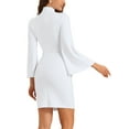 thumbnail image 4 of INSPIRE CHIC Pencil Dress for Women Business Split Sleeve Slim Fit Mini Bodycon Dress XS White, 4 of 6