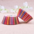 thumbnail image 6 of FOMIYES Paper Cup Rainbow Vertical Bar Moisture Retention Round for Cupcakes 100Pcs 2.8x2.8x1.2in, 6 of 8