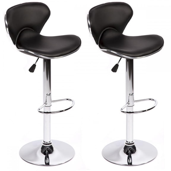 FDW Contemporary Tall Adjustable Black Bar/Office/Dining Room Swivel Chair Set of 2