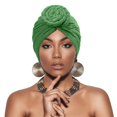 thumbnail image 2 of Headbands for Women Ripped Stretchy Turban Hijab Cap Chemo Daily Head Wrap Bandanas for Women Green, 2 of 6